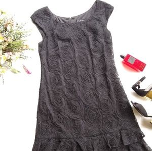 K STUDIO COLLECTION black rosette formal dress